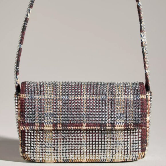 Anthropologie The Fiona Beaded Bag: Rhinestone Plaid Edition - Picture 1 of 3